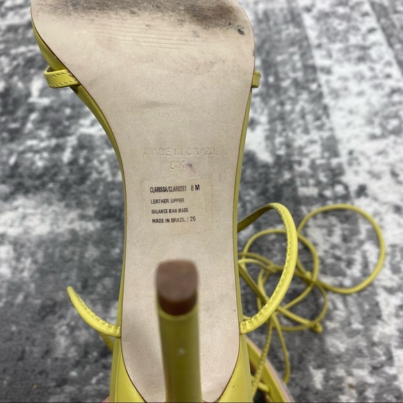 Steve Madden Yellow Lace Up Heels - Picture 6 of 7